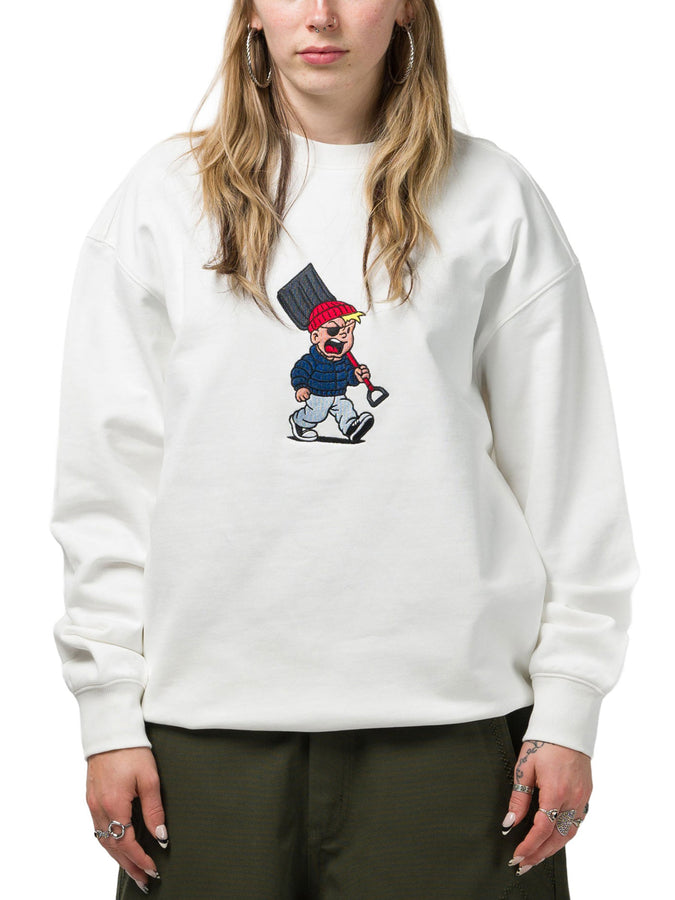 Souvenir Snowboard Joe Crewneck Sweatshirt Fall 2026 | WHITE