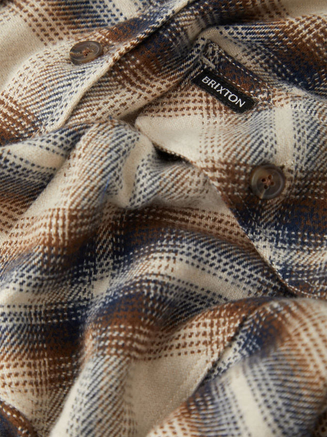 Brixton Bowery Flannel Long Sleeve Buttondown Shirt Fall 2026 | SOFT BROWN PLAID