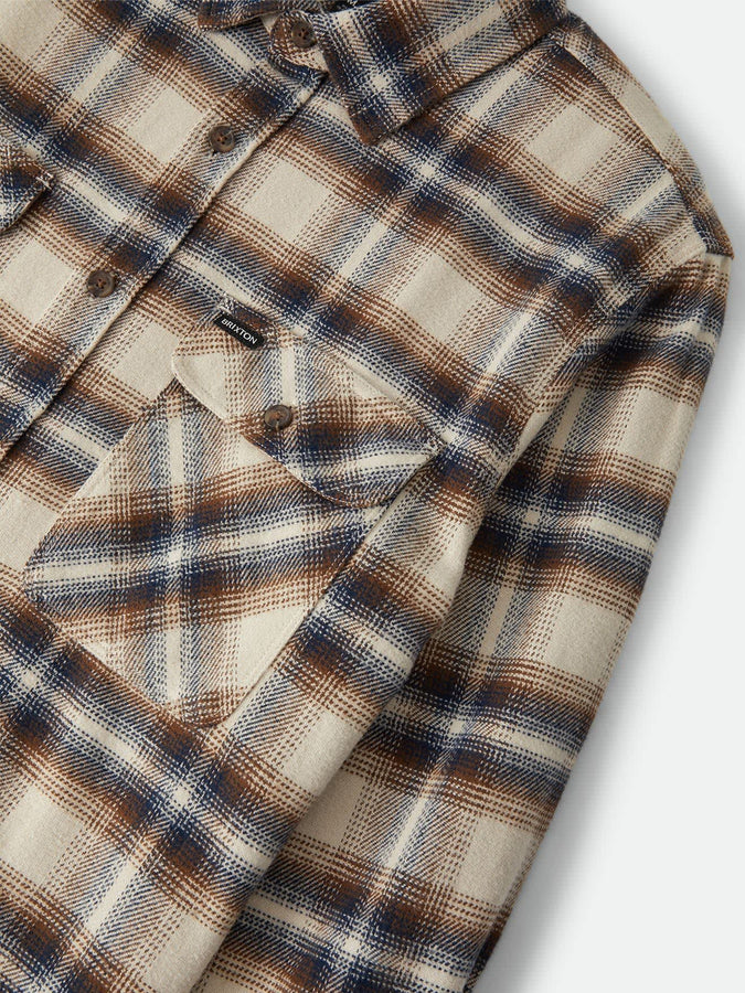 Brixton Bowery Flannel Long Sleeve Buttondown Shirt Fall 2026 | SOFT BROWN PLAID