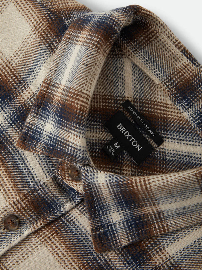Brixton Bowery Flannel Long Sleeve Buttondown Shirt Fall 2026 | SOFT BROWN PLAID