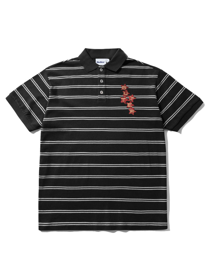 Butter Goods Stars Short Sleeve Polo | BLACK