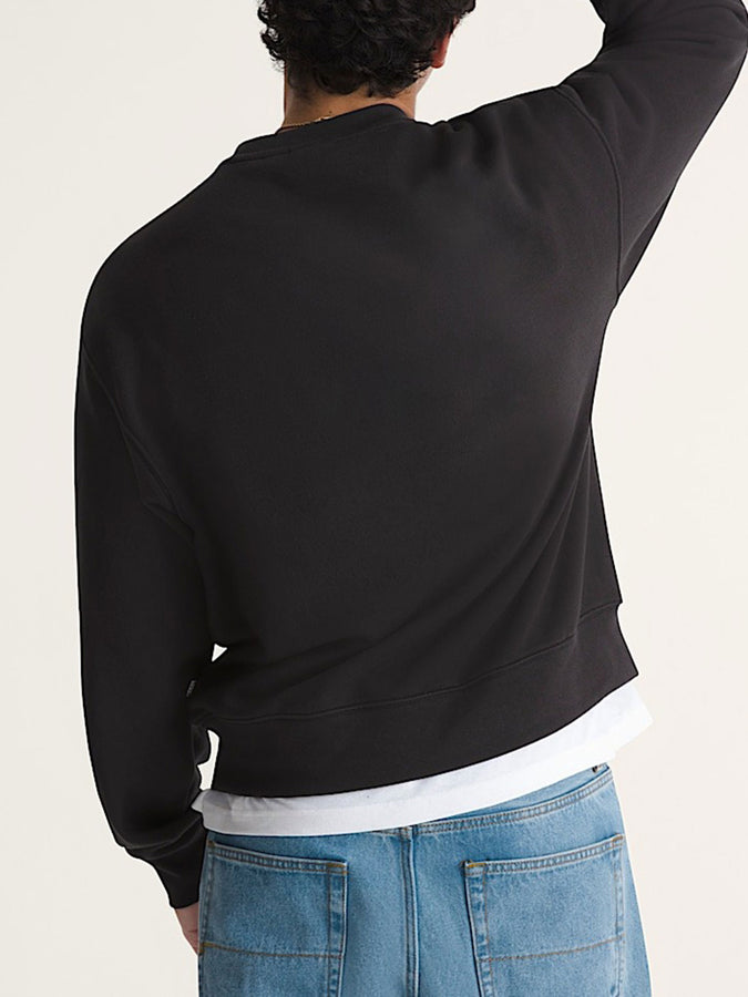 Vans Stretch Logo Crewneck Sweatshirt Spring 2026 | BLACK/WHITE (Y28)