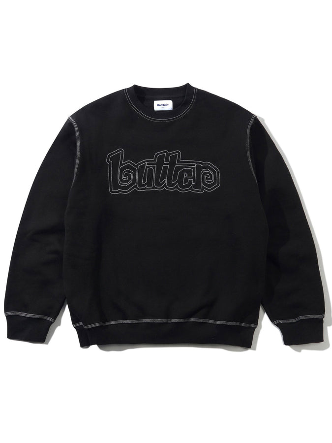 Butter Goods Swirl Crewneck Sweatshirt Fall 2025 | BLACK