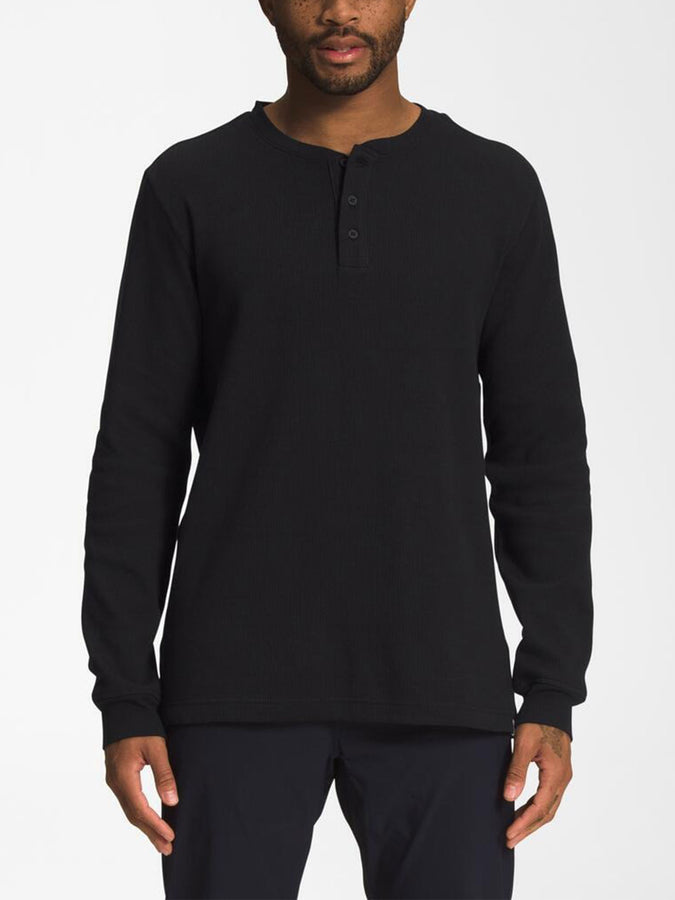 The North Face Waffle Henley Long Sleeve T-Shirt Spring 2026 | TNF BLACK (JK3)