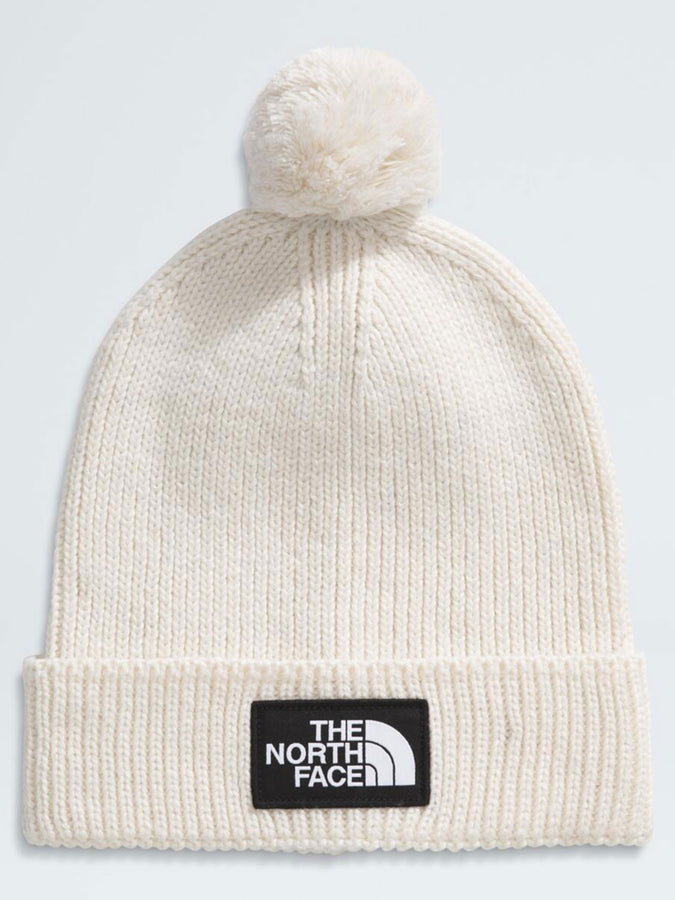 TNF Logo Box Pom Beanie | WHITE DUNE (QLI)