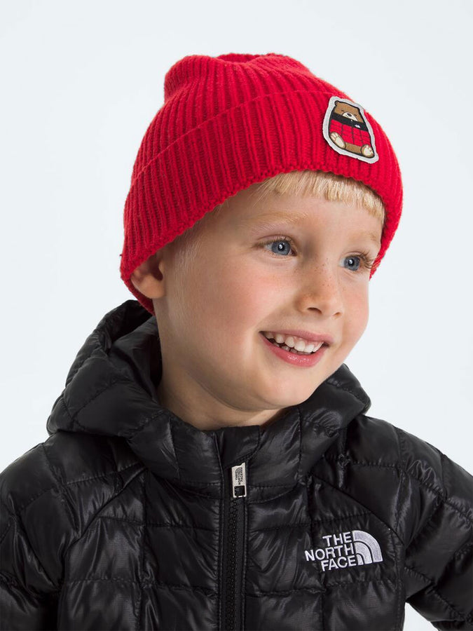 TNF Logo Box Cuffed Beanie | TNF RED/NUPTSE BEAR (FPI)