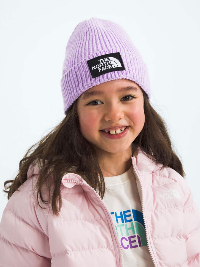 TNF Logo Box Cuffed Beanie | LITE LILAC (QZI)