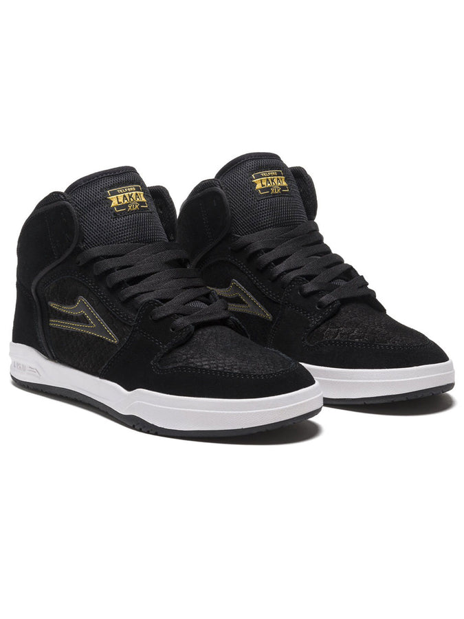 Lakai Telford Black Snack Suede Shoes Fall 2023 | BLACK SNAKE SUEDE (BSS)