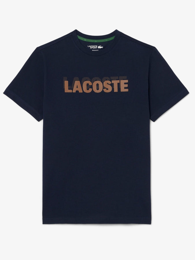 Lacoste Ultra Dry Graphic Print Sport T-Shirt Spring 2026 | NAVY/ORANGE (4IB)