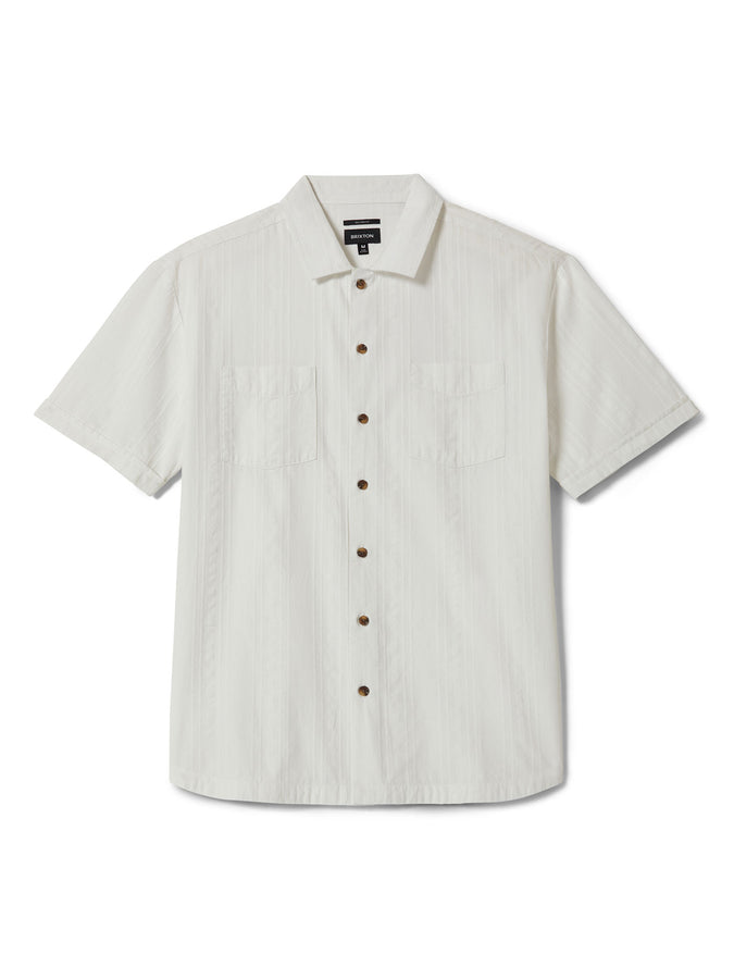 Brixton The Vintage Short Sleeve Buttondown Shirt Spring 2026 | OFF WHITE JACQUARD STRIPE