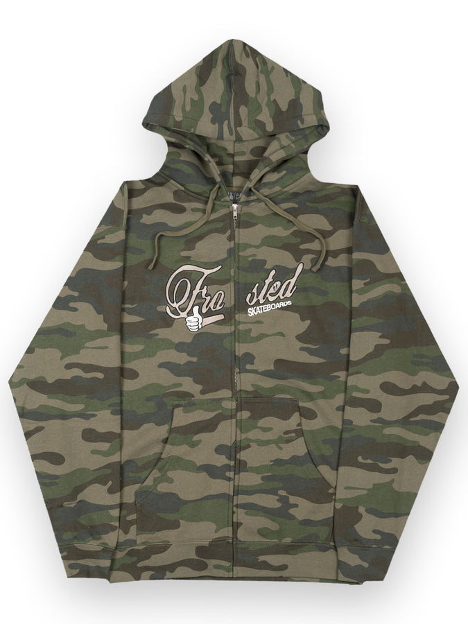 Frosted Skateboards ThumbsUp Zip Hoodie Fall 2025 | CAMO