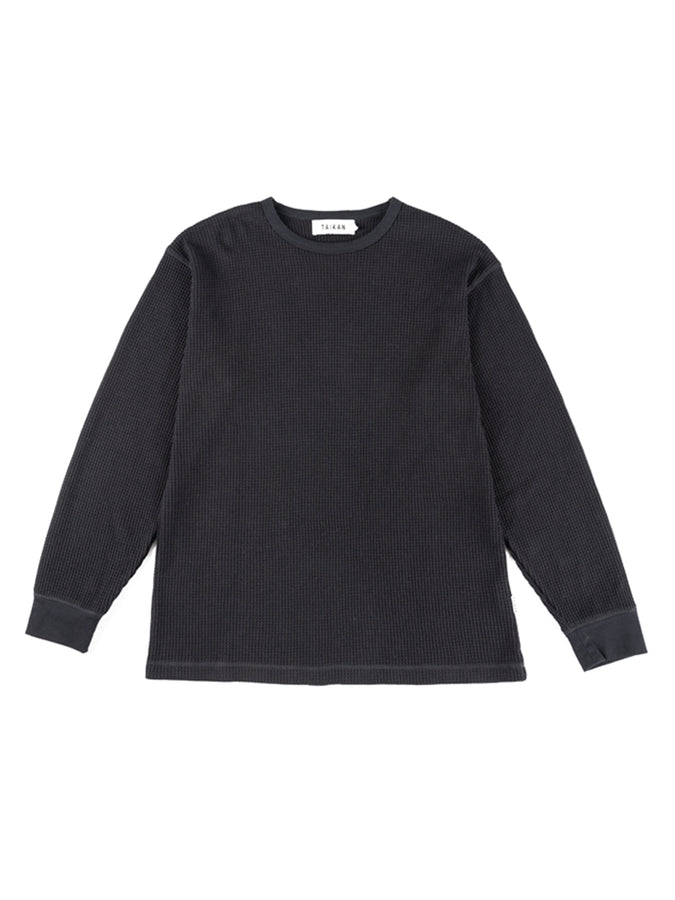 Waffle Long Sleeve Knit T-Shirt Fall 2023 | BLACK (BLK)