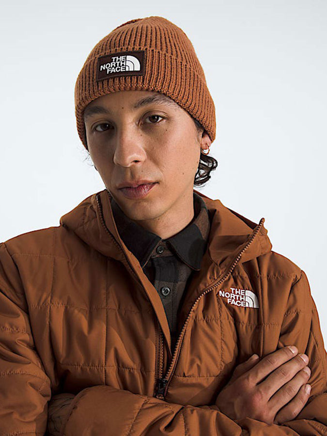 The North Face Logo Box Cuffed Beanie | BURNT UMBER/DARK OAK (FE5)