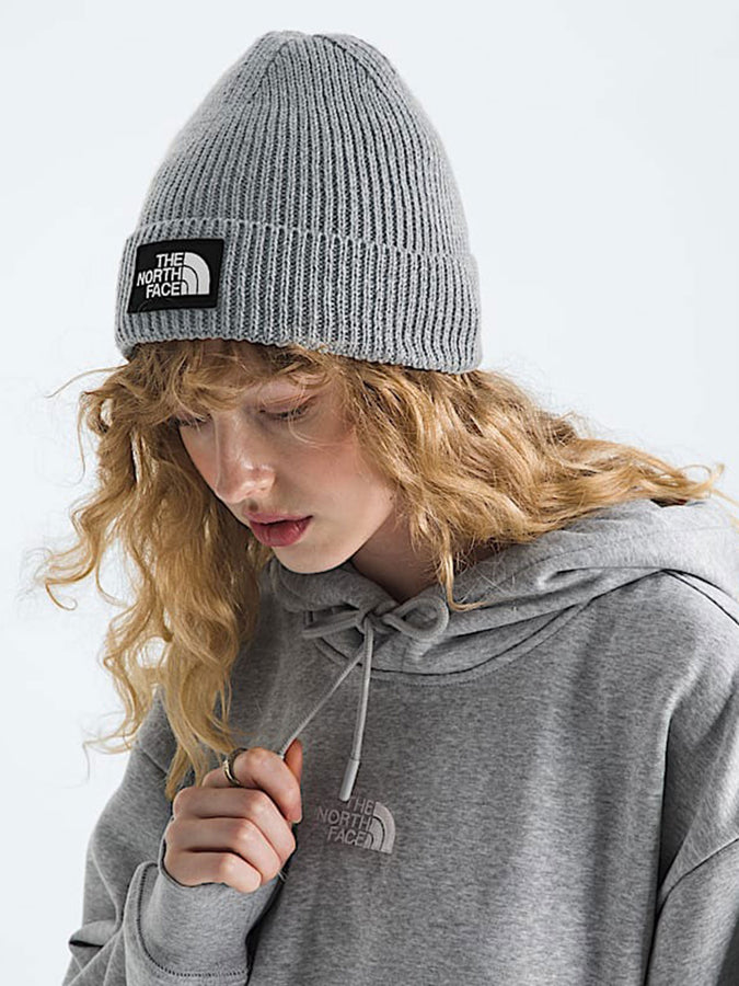 The North Face Logo Box Cuffed Beanie | TNF MEDIUM GREY HEATHER (DYY)