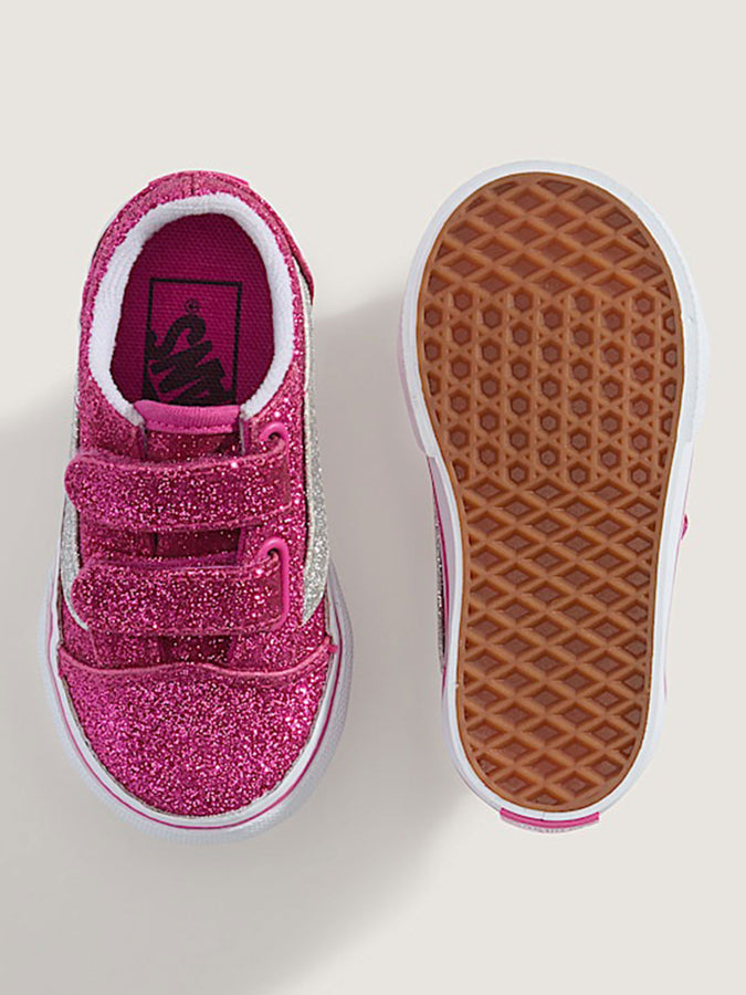 Vans Old Skool V Glitter Raspberry Rose Shoes Fall 2025 | GLITTER RASPBERRY ROSE (YLZ)