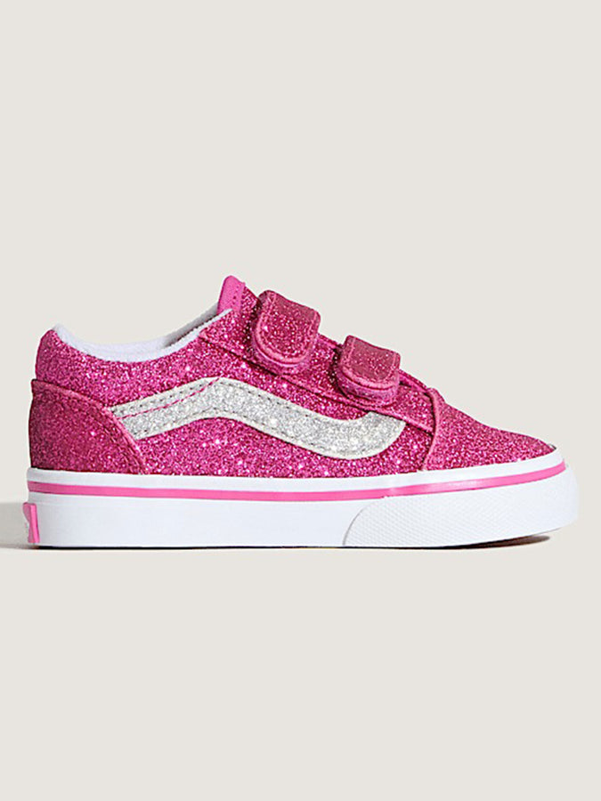 Vans Old Skool V Glitter Raspberry Rose Shoes Fall 2025 | GLITTER RASPBERRY ROSE (YLZ)