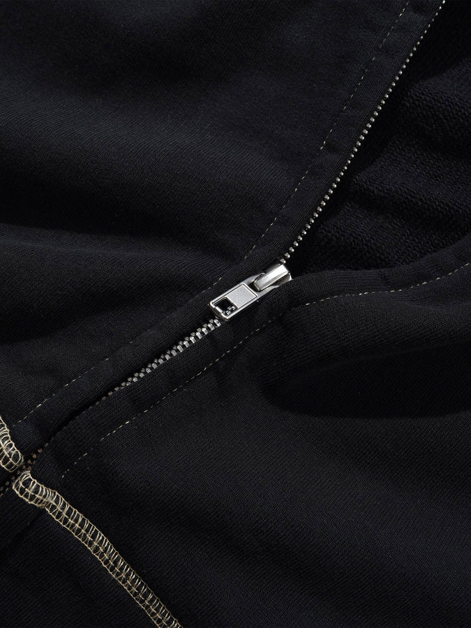 Butter Goods Trail Stitch Zip Hoodie Spring 2026 | WASHED BLACK