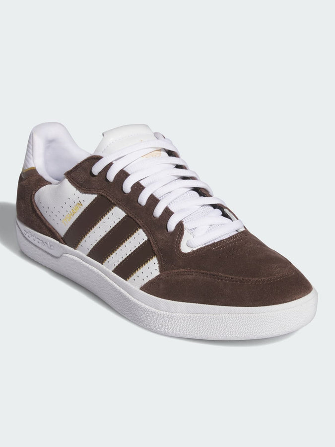 Adidas Tyshawn Low Brown/White/Gold Met Shoes Spring 2024 | BROWN/WHITE/GOLD MET