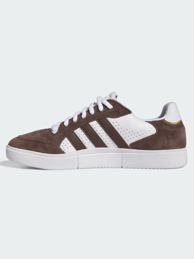 Adidas Tyshawn Low Brown/White/Gold Met Shoes Spring 2024 | BROWN/WHITE/GOLD MET