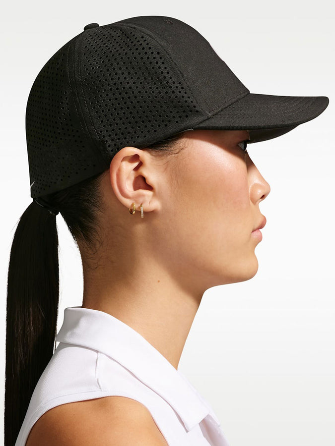 Nike Golf Dri-Fit ADV Rise Swoosh Flex Structured Hat | BLACK/ANTHRACITE/WHITE (010)