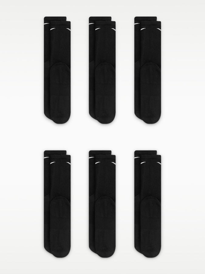 Nike Fairway Fresh Everyday Plus Cushioned 6 Pack Socks | BLACK/WHITE (010)