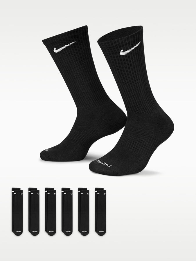 Nike Fairway Fresh Everyday Plus Cushioned 6 Pack Socks | BLACK/WHITE (010)
