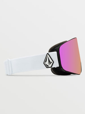 Volcom Odyssey Matte White/Pink Chrome Snowboard Goggle 2025 | EMPIRE