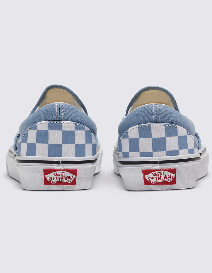 Vans Classic Slip-On Checkerboard Blue Shoes Spring 2024 | CLR THR CHK DST BLU (DSB)