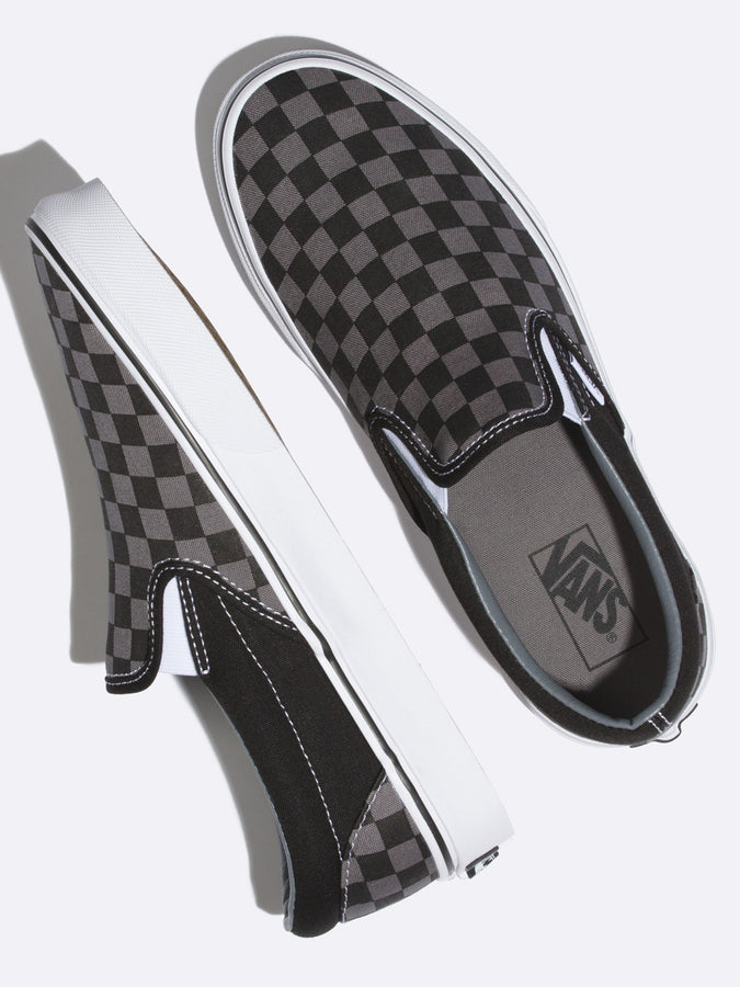 Vans Classic Slip-On Black/Pewter Check Shoes | BLACK/PEWTER CHECK (BPJ)