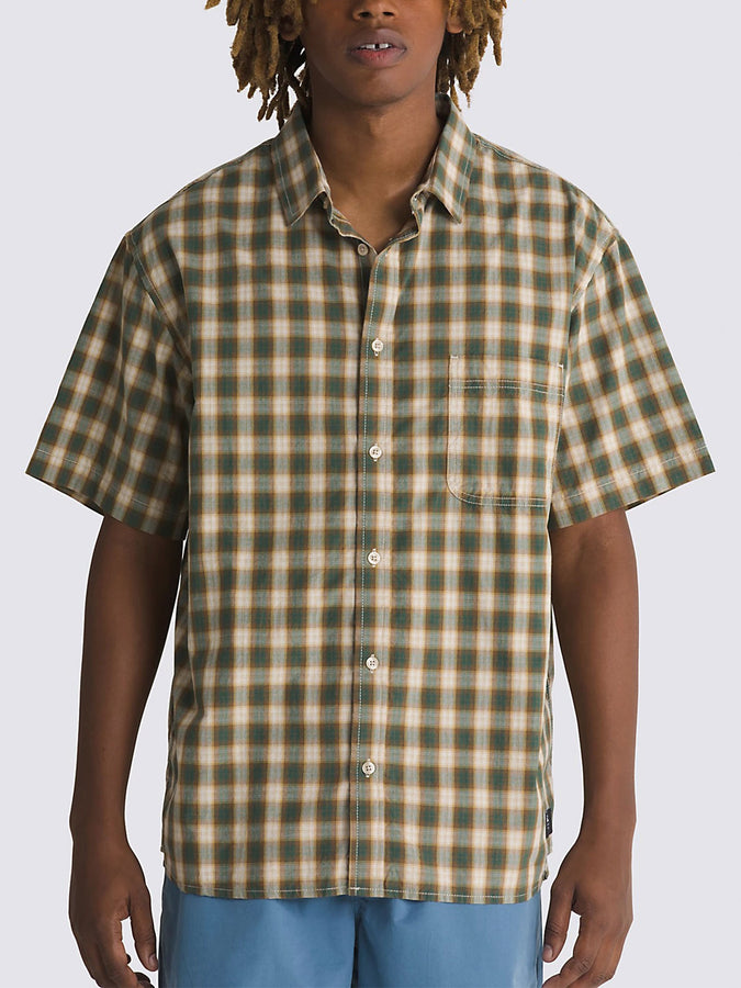 Vans Hadley Short Sleeve Buttondown Shirt Spring 2024 | OATMEAL/BISTRO GRN (D01)