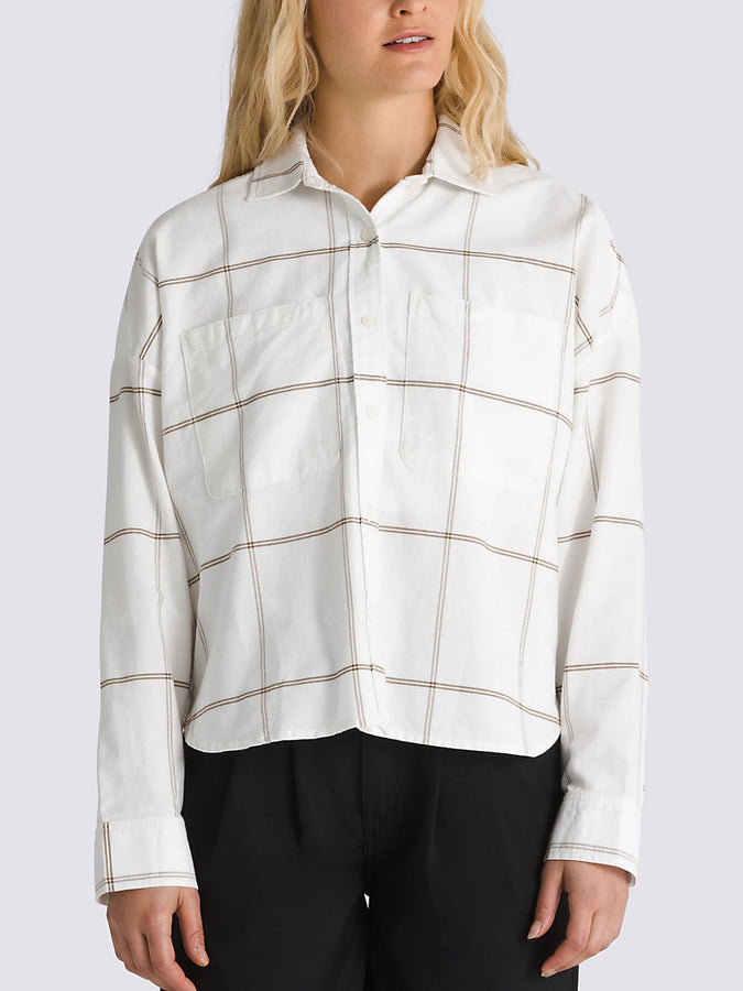 Vans Antica Boxy Long Sleeve Buttondown Shirt Fall 2024 | MARSHMALLOW (FS8)