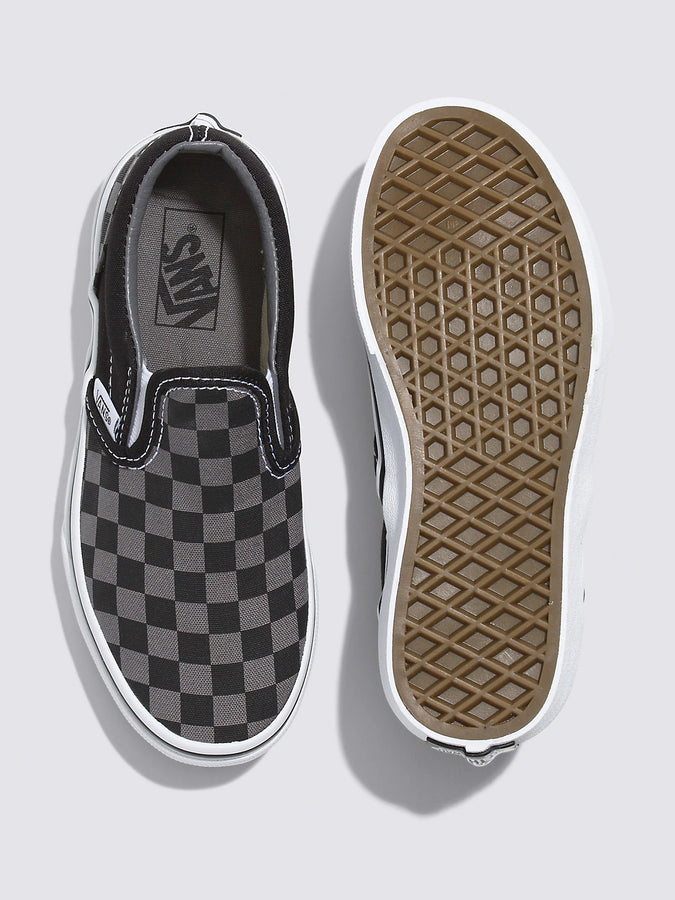 Vans Classic Slip-on Checkerboard Black/Pewter Shoes | (CHECK) BLK/PEWTER (EO0)