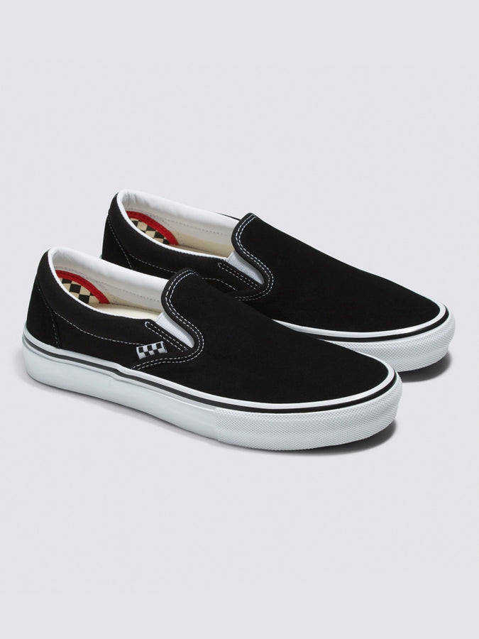Vans Skate Slip-On Black/White Shoes | BLACK/WHITE (Y28)