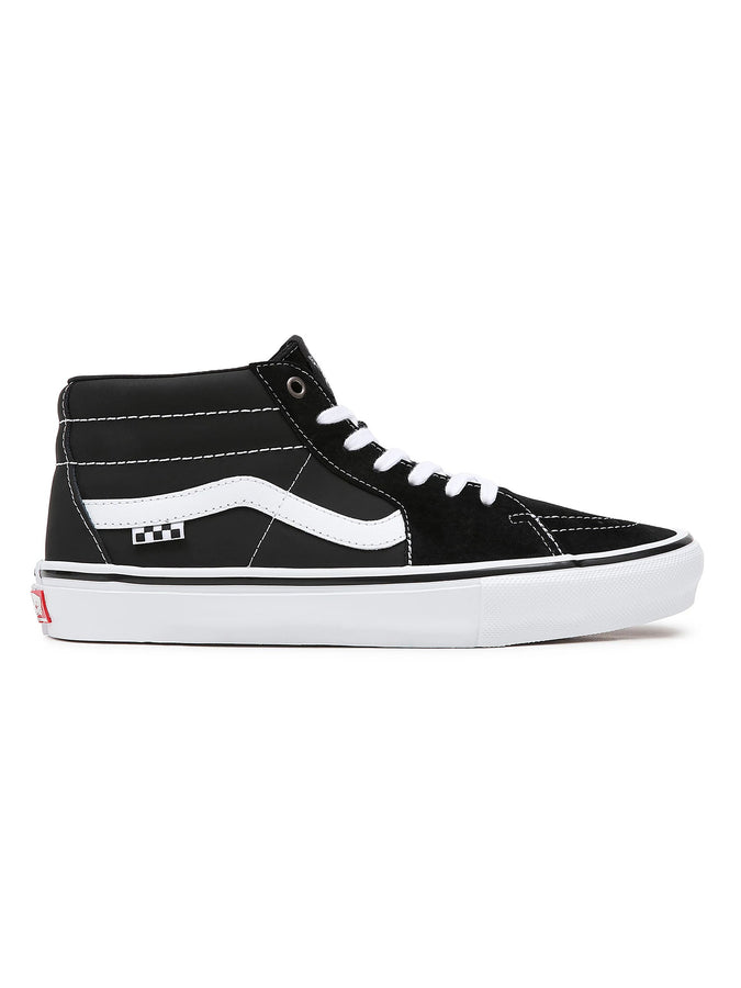Vans Skate Grosso Mid Black/White/Emo Leather Shoes | BLACK/WHITE/EMO LTR (625)