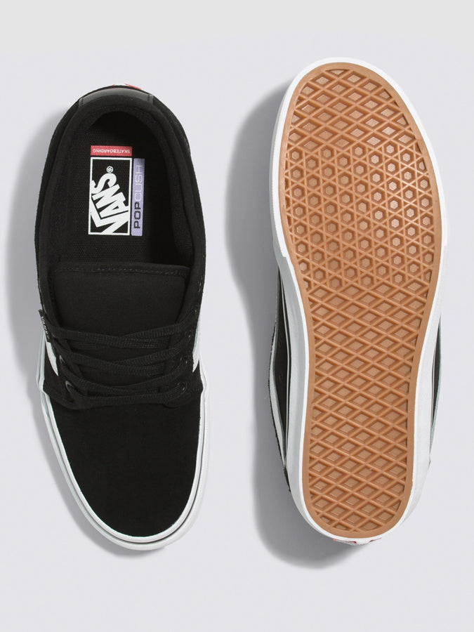 Vans Skate Chukka Low Sidestripe Black/White Shoes | BLACK/WHITE (BA2)