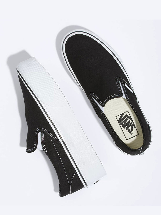 Vans Classic Slip-On Stackform Black/True White Shoes | BLACK/TRUE WHITE (BMX)