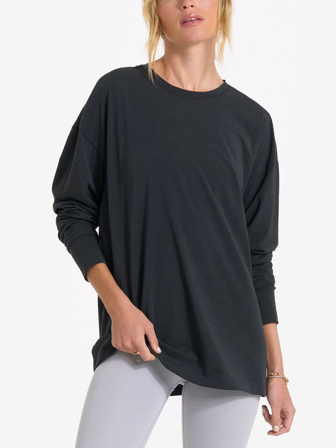 Vuori Feather Women Long Sleeve T-Shirt Spring 2024 | WASHED BLACK (WBL)