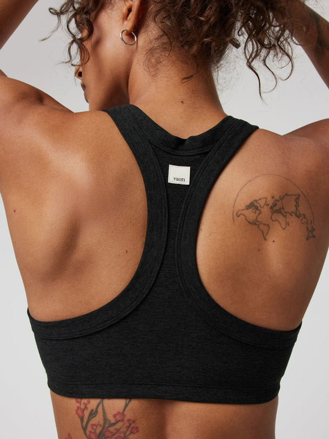 Vuori Elevation Racer Bra Tank Top | BLACK HEATHER (HBK)