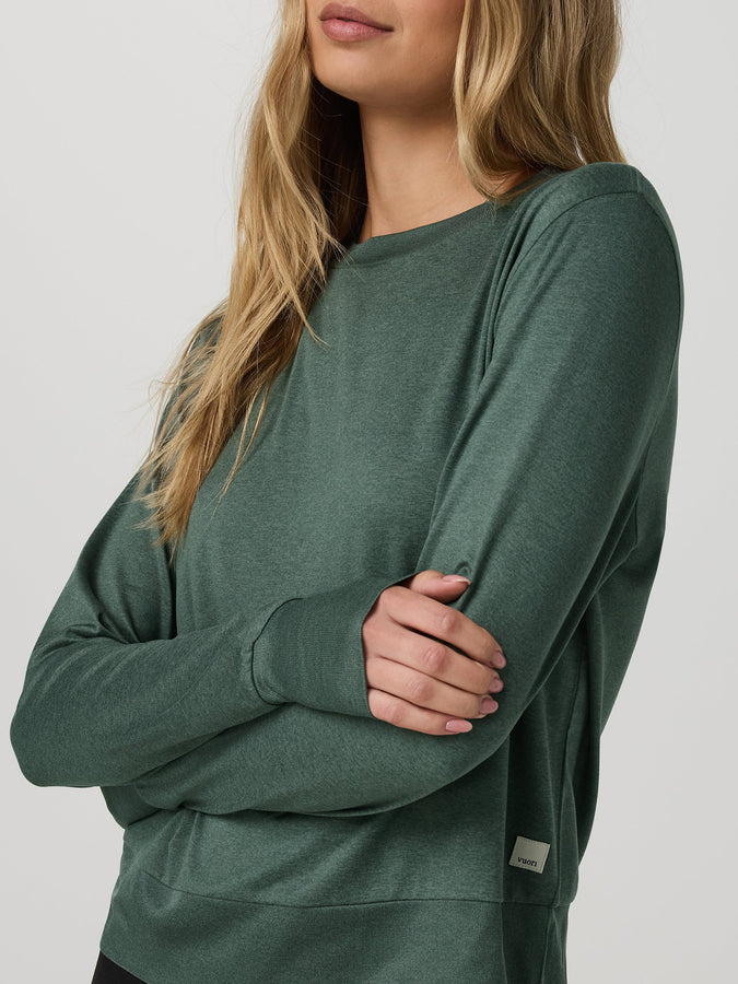 Vuori Daydream Crewneck Sweatshirt Spring 2026 | AGATE GREEN HEATHER (HGN)