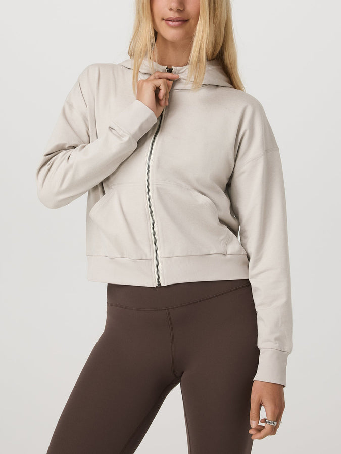 Vuori Halo Modern Zip Hoodie Spring 2026 | ECRU HEATHER (HEE)