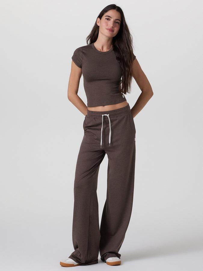 Vuori Halo Essential Wideleg Pants Fall 2026 | JAVA HEATHER (HJV)