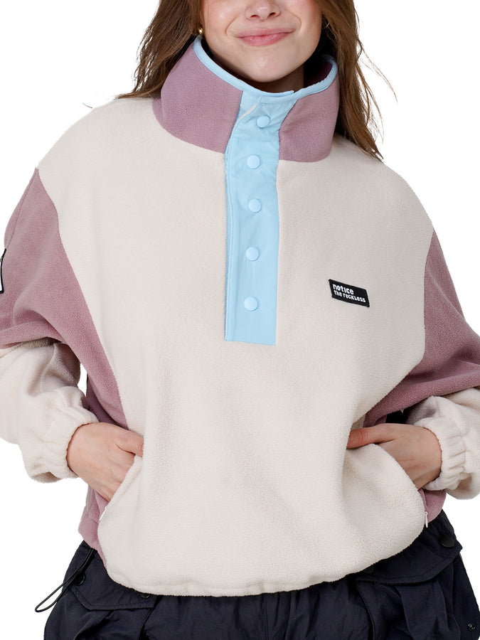 Notice the Reckless Vallières Cropped Polar Fleece Fall 2026 | CREAM/DARK PINK/BABY BLUE