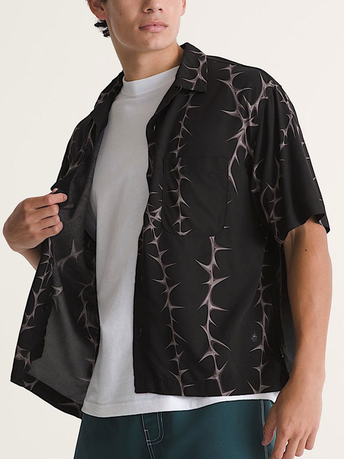 Vans Van Doren Printed Camp Short Sleeve Buttondown Shirt Spring 2026 | BLACK (BLK)