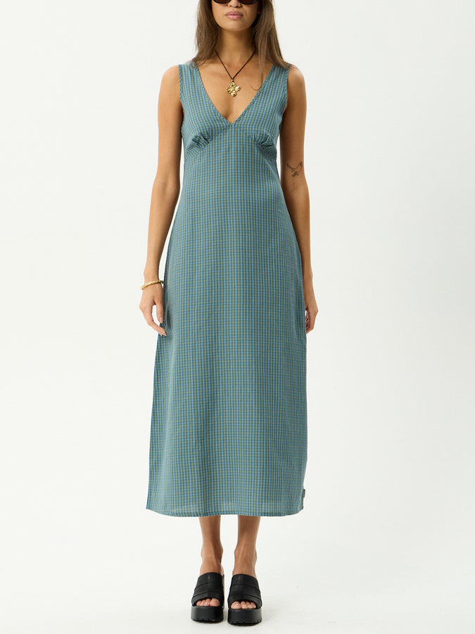 Afends Voyager Dress Spring 2026 | DEEP OLIVE CHECK