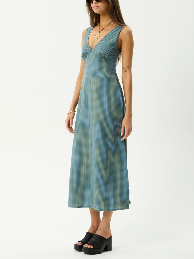 Afends Voyager Dress Spring 2026 | DEEP OLIVE CHECK