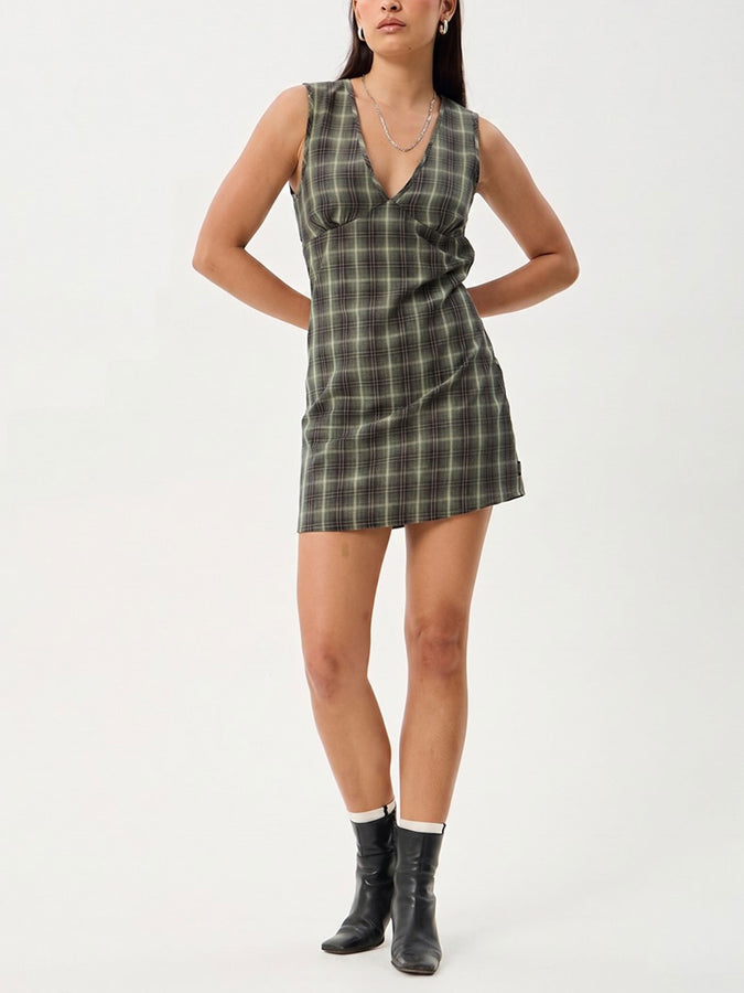 Afends Jonah Dress Summer 2026 | DEEP OLIVE CHECK