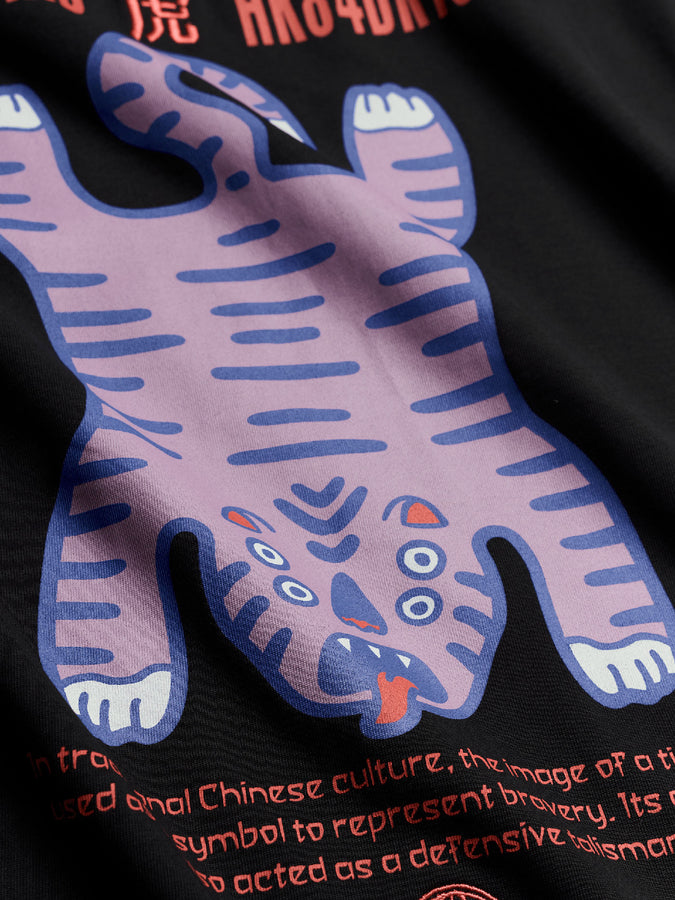 Woodbird Baine Tiger T-Shirt Fall 2026 | BLACK