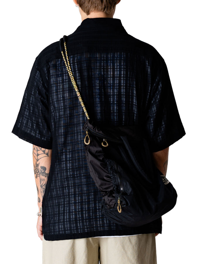Woodbird Banks Check S/S Buttondown Shirt Spring 2026 | BLACK