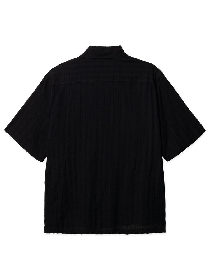 Woodbird Banks Check S/S Buttondown Shirt Spring 2026 | BLACK