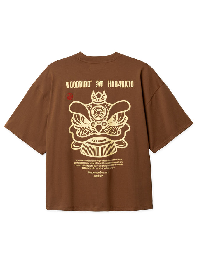 Woodbird Beam Lion T-Shirt Spring 2026 | MID BROWN